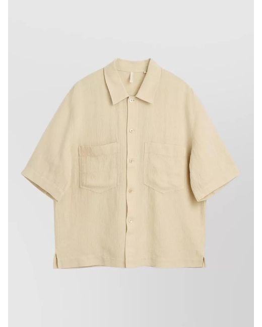 sunflower Natural Adam Shirt Linen Cotton Blend Short Sleeves for men