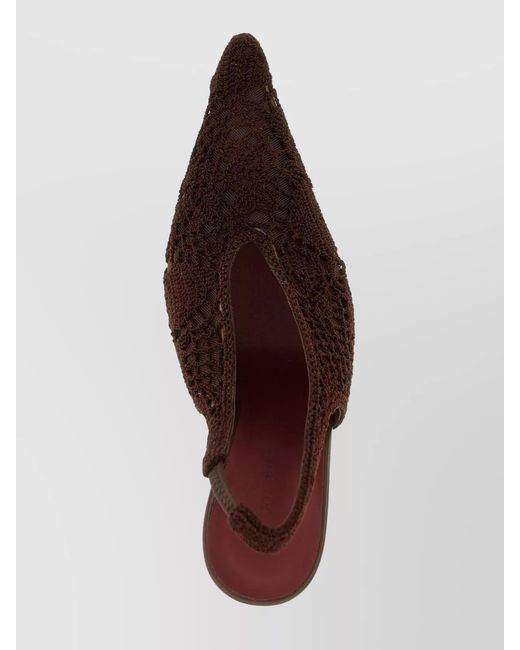 Magda Butrym Brown Crochet Slingback Pumps