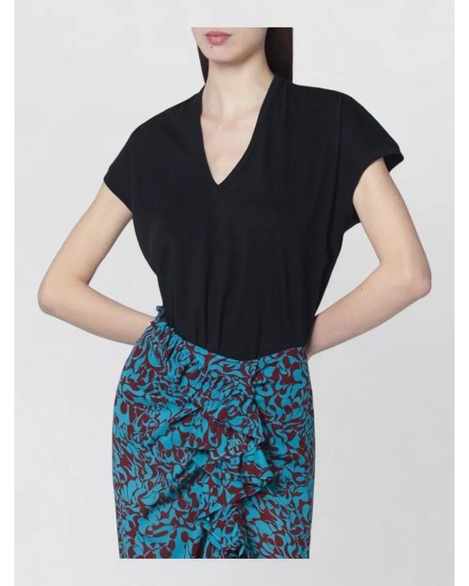 Dries Van Noten Blue V-Neck T-Shirt