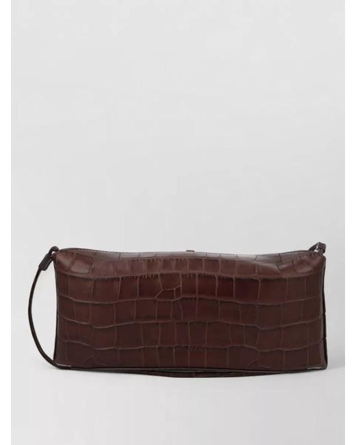 Staud Brown Leather Clutch Bag