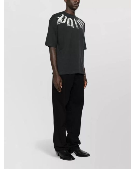 Palm Angels Black Logo Crew Neck Graphic Print T Shirt for men
