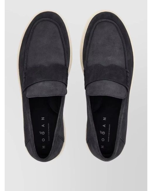 Hogan Blue Suede Loafers for men