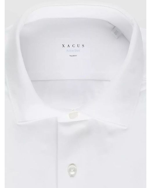 Xacus White Tailored Button Down Collar Shirt for men
