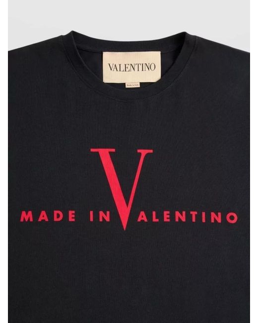 Valentino Garavani Black Cotton Printed Regular-Fit T-Shirt for men