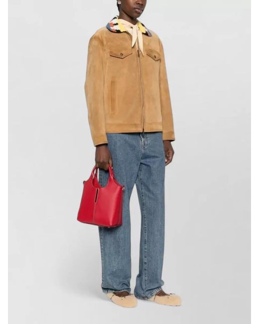 Tod's Red Na Leather Mini Tote Bag