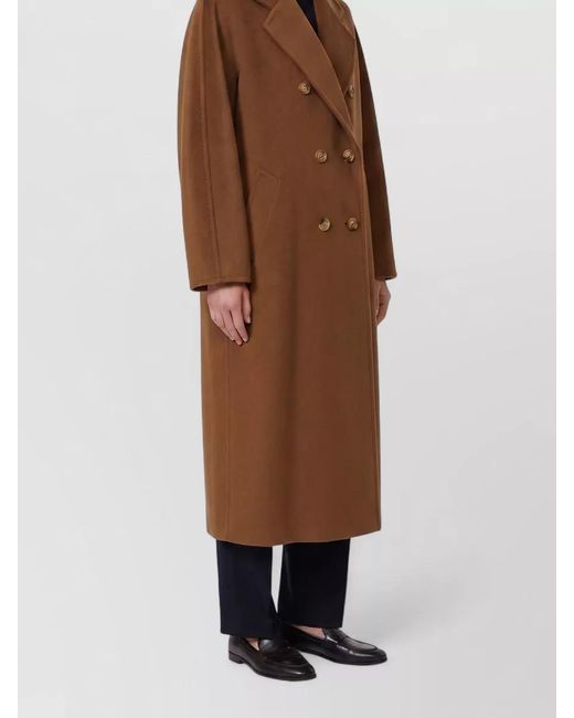 Max Mara Brown Madame Icon Long Wool Cashmere Coat