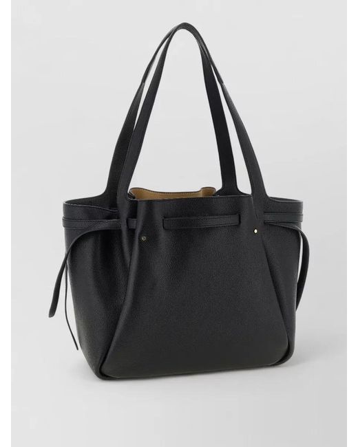 Tory Burch Black Romy Tote Shoulder Bag Soft Leather