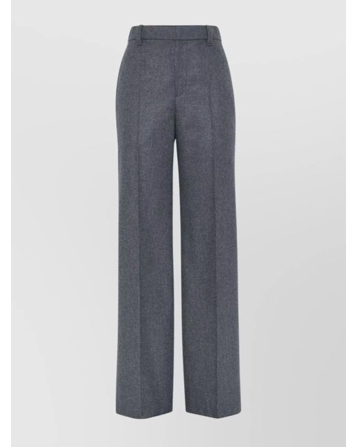 Brunello Cucinelli Gray Wide-Leg Trousers With Front Pleats And Pockets