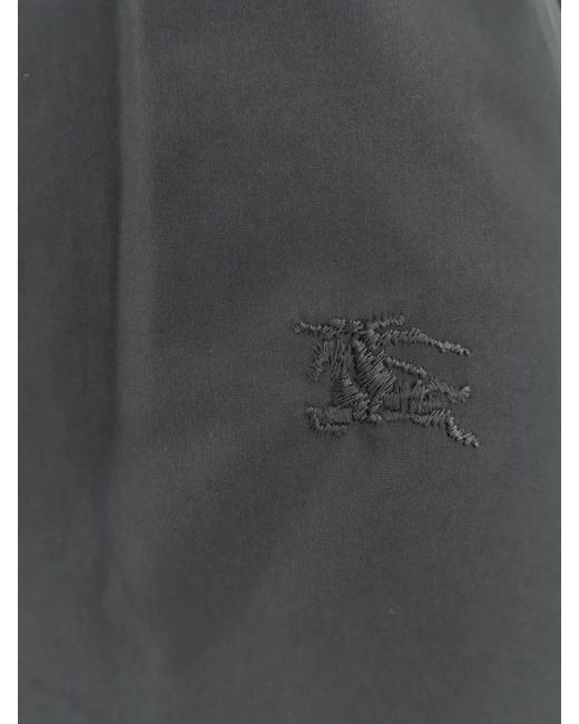 Burberry Gray Cotton Blend Knee-Length Dress