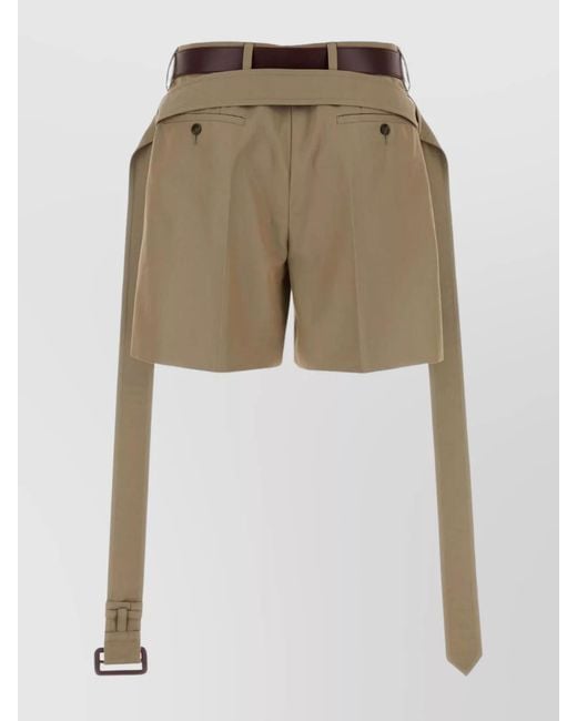Prada Natural Cotton Twill Tailored Shorts