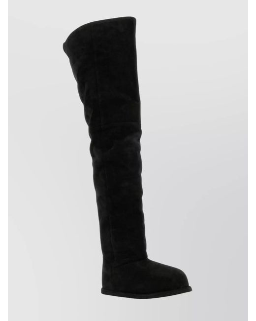AMINA MUADDI Black Suede Leather Over-The-Knee Boots