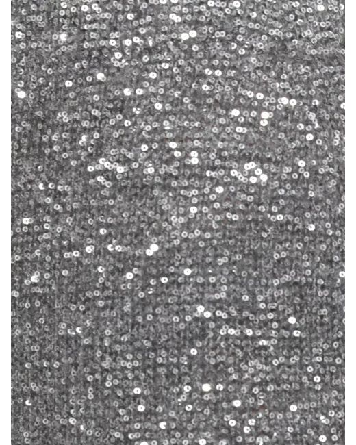 D.exterior Gray Sequin Midi Skirt Elastic Waist Design