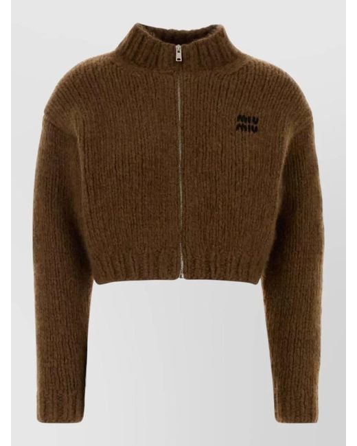 Miu Miu Brown Cashmere Cardigan