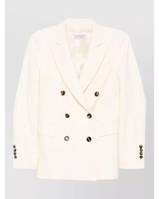 Alberto Biani Natural Double Breasted Jacket Virgin Wool Blend