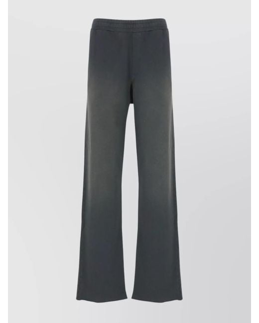Golden Goose Deluxe Brand Gray Wide Leg Cotton Trousers Logo