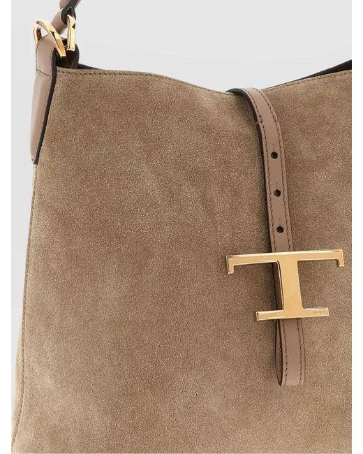Tod's Natural T Timeless Mini Leather Bucket Bag