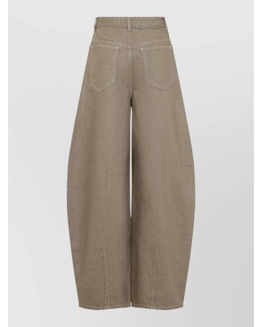 Jacquemus Natural Denim High-Rise Curved-Leg Wide-Leg Trousers