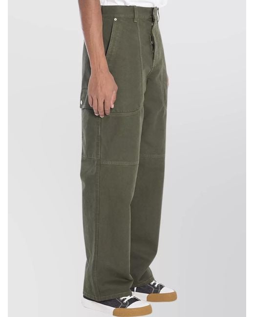 Loewe Green Cargo Trousers Utility Multiple Pockets for men