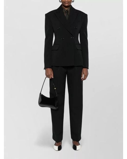 Frankie Shop Black Doyer Double Breasted Tailored Blazer Jacket