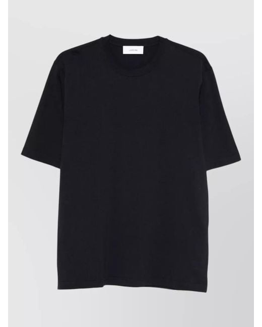 Lardini Black Silk Cotton Crew Neck Short Sleeve T-Shirt for men