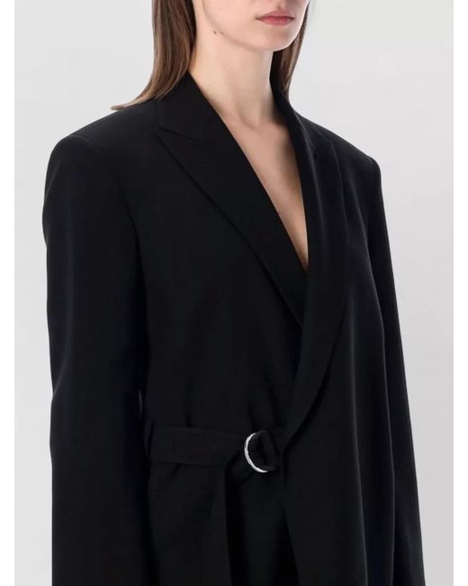 Loewe Black Belted Wrap Jacket Fluid Tailoring