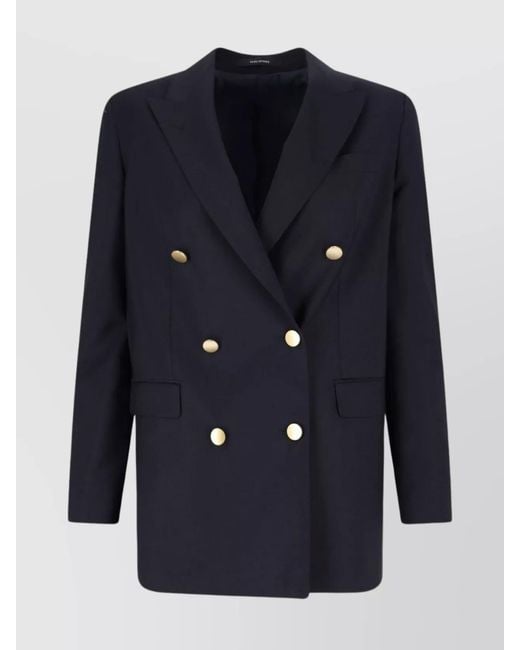 Tagliatore Blue Virgin Wool Blazer