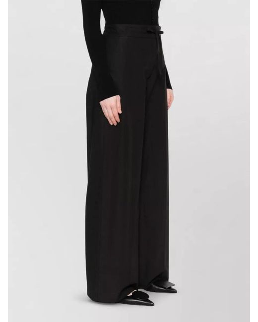 P.A.R.O.S.H. Black Relaxed Wide Leg Pants Casual Style