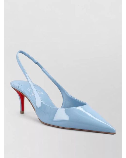 Christian Louboutin Blue Miss Z Slingback Pumps Patent Finish