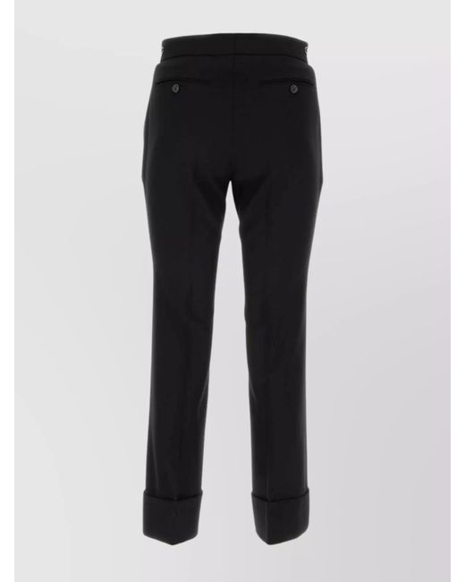Gucci Black Wool Cropped Flared Trousers