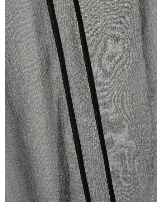 Saint Laurent Gray Silk Wide-Leg Trousers