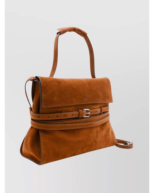 Moschino Brown Leather Shoulder Bag