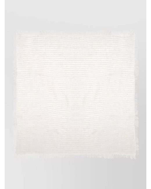 Fabiana Filippi Natural Sequin Stole Lightweight Soft Texture Fringes