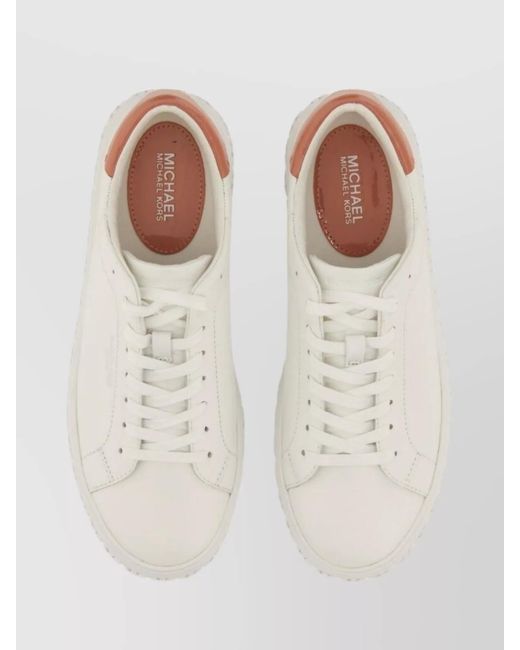 Michael Kors White Leather Low Top Sneakers