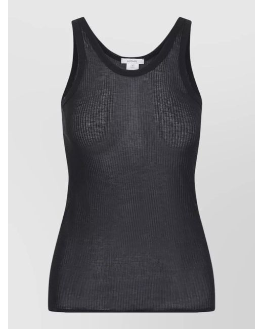 Lemaire Black Silk Blend Sleeveless Tank Top