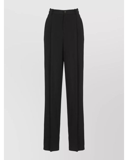 Elisabetta Franchi Black Tailored Trousers Pleated Front Belt Loops