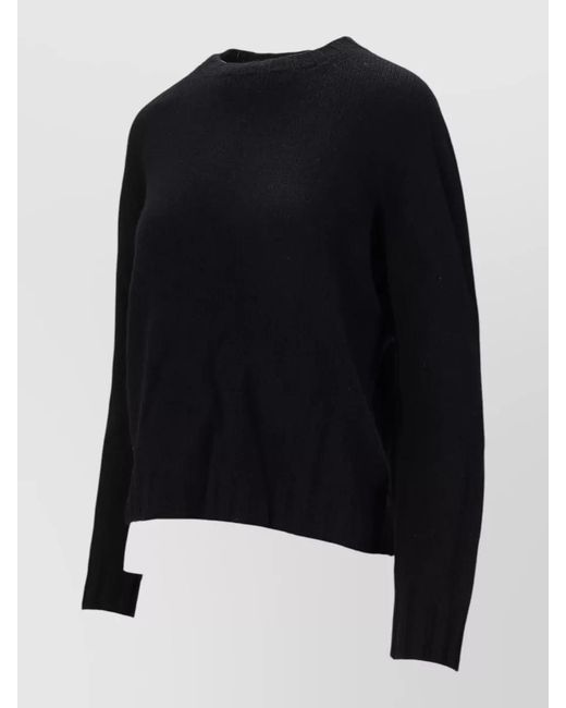 LA ROSE Black Crew Neck Knitwear Long Sleeve Ribbed Trim