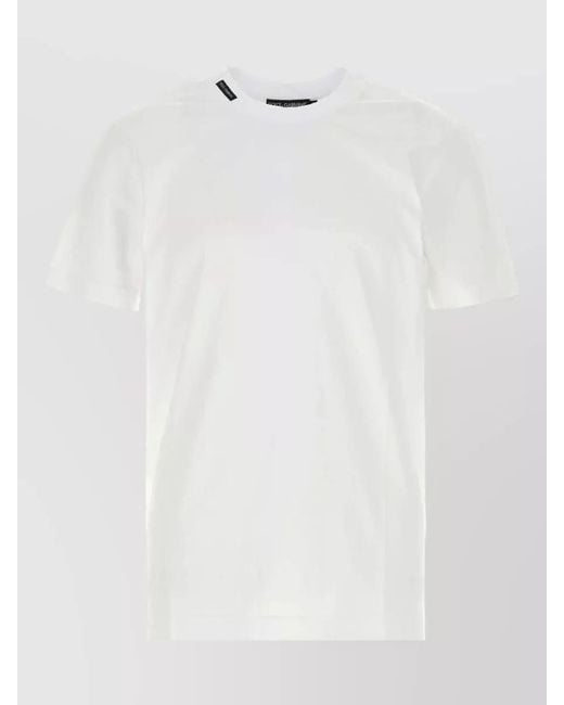 Dolce & Gabbana White Cotton Crew-Neck Short-Sleeve T-Shirt for men