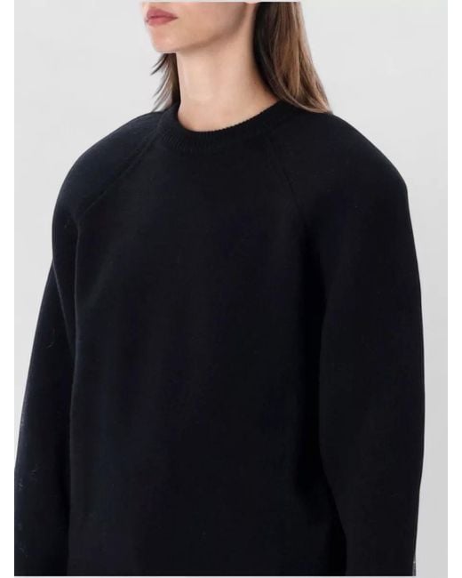 Frankie Shop Blue Lina Sweater Padded Shoulders Crew Neck