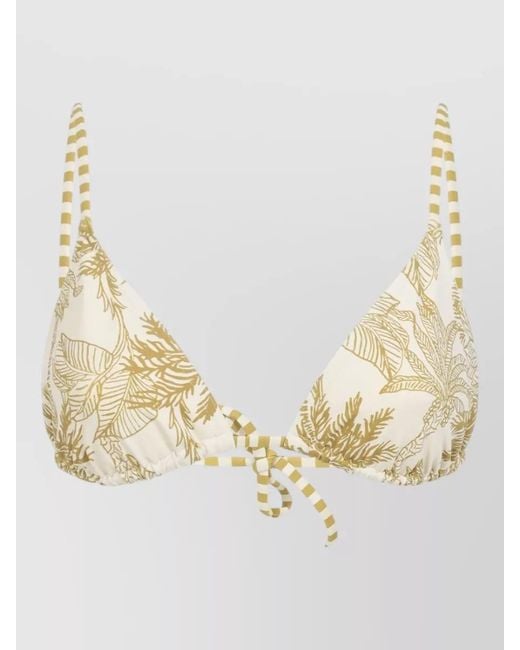 Eres Metallic Triangle Bikini Top Tropical Print Straps