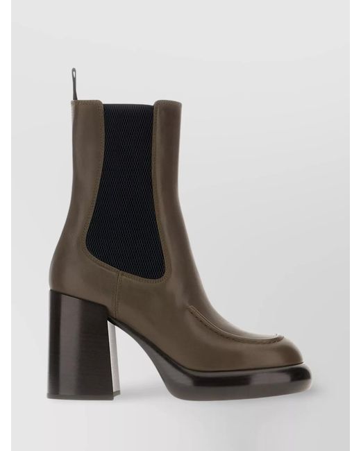 Burberry Brown Mud Leather Ankle Boots