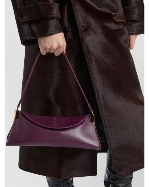 Balmain Purple Small Leather Shoulder Bag
