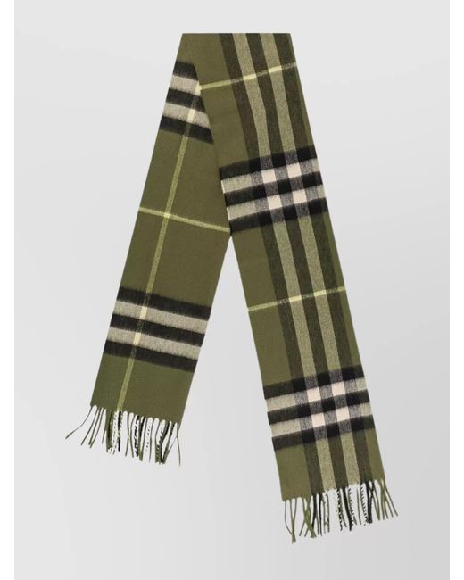 Burberry Green Check Cashmere Scarf for men