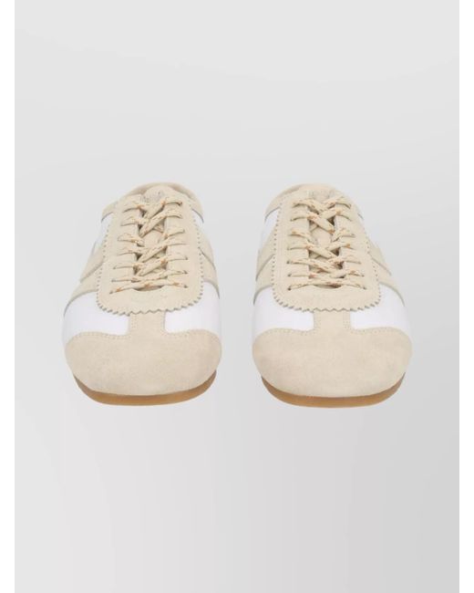 Dries Van Noten Natural Leather Low-Top Sneakers