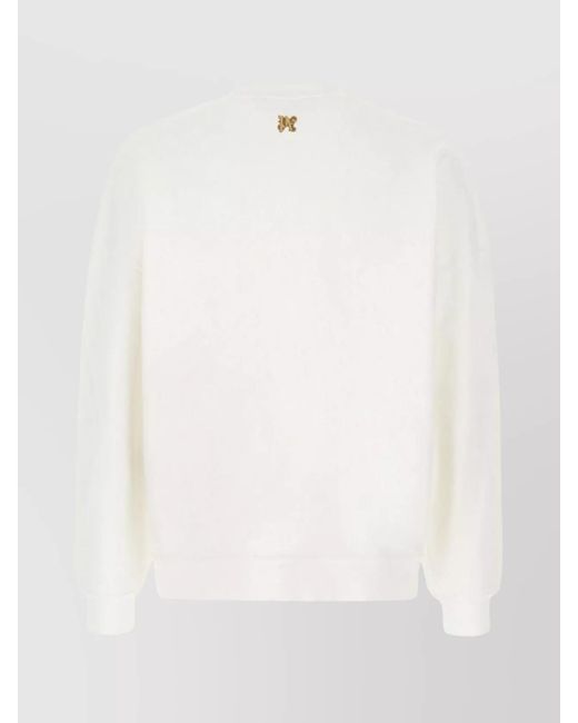 Palm Angels White Cotton Printed Regular-Fit Sweatshirt for men