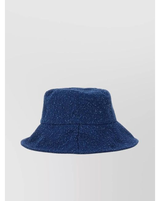 MSGM Blue Cotton Bucket Hat