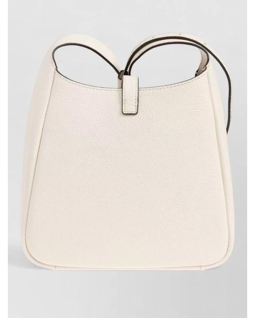 Tory Burch Natural Shoulder Bag Nylon Detailing Silk Construction Strap