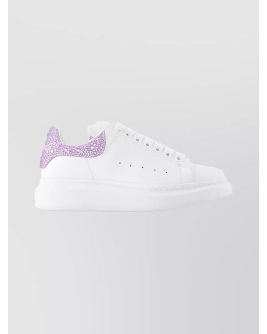 McQueen White Leather Oversized Low-Top Sneakers