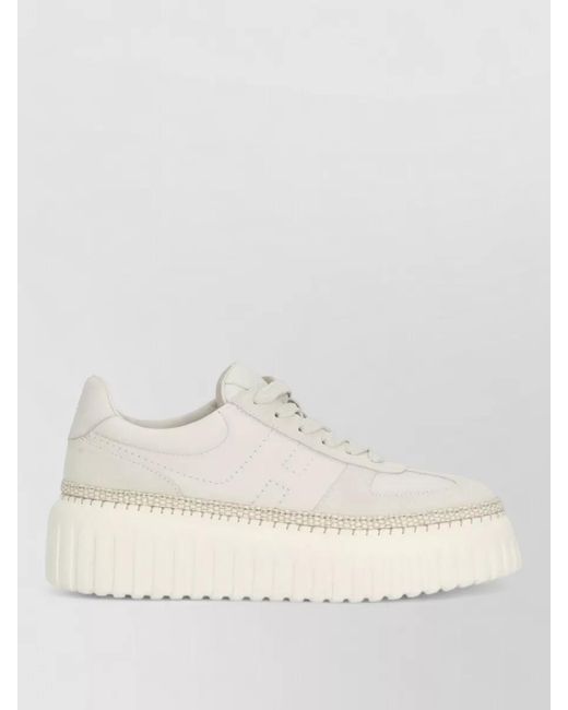 Hogan Natural Low Top Sneakers Raised Rubber Sole