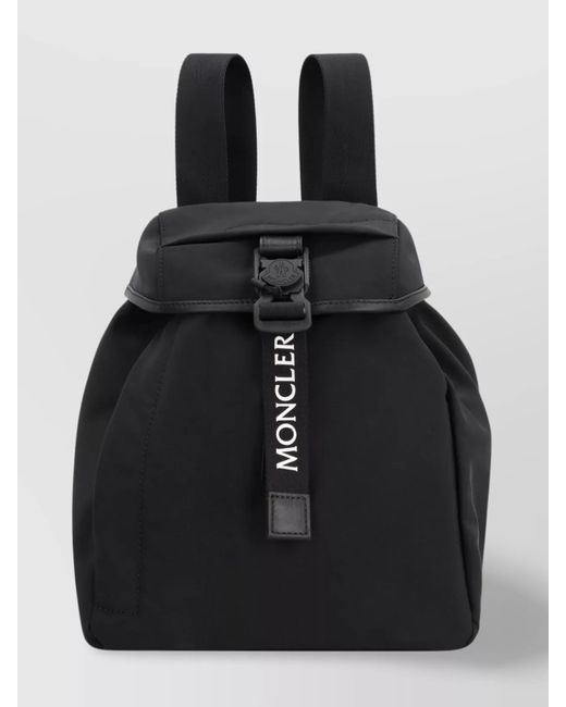 Moncler Black Pierrick Nylon Backpack With Adjustable Straps