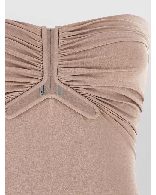 Rick Owens Natural Alannah Strapless Ruched Elasticated Top